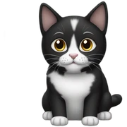 Black and white cat sticker