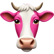 Pink cow sticker