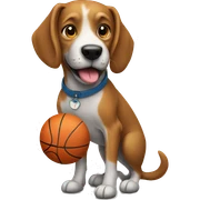 Dog playing basketball sticker
