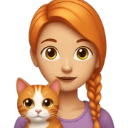 girl with ginger cat sticker