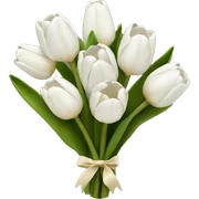 white tulip bouquet  sticker