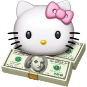 Money hello kitty sticker