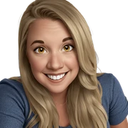smiling girl with blonde hair sticker