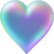 Holographic heart sticker