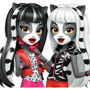 stylish girls with animal ears sticker