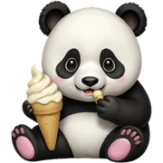 Panda eating ice cream sticker