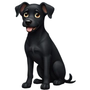 Black dog  sticker