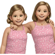 smiling girls with jewelry sticker