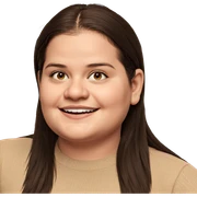smiling girl with brown hair sticker
