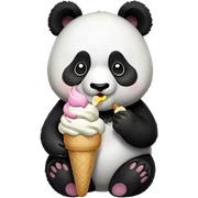 Panda eating ice cream sticker