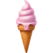 Pastel Pink Ice Cream "A pastel pink swirled ice cream cone with glittery sprinkles and a glowing, magical aura that makes the cone appear iridescent." sticker