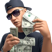 cool guy with money vibes sticker