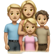 Caucasian family of 6  sticker