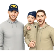 smiling boys in outdoor setting sticker