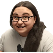 smiling boy with glasses sticker