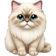 cute himalayan cat with light pink bow in ear sticker