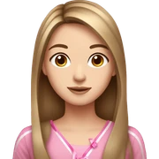 white Girl, straight brown hair with pink ribbon sticker
