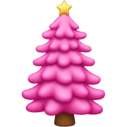 Pink Christmas tree sticker