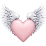 pastel pink heart with white wings sticker