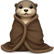 otter cozy in blanket sticker