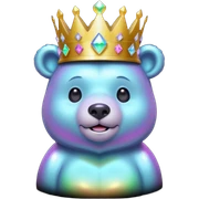 Holographic bear wearing a crown  sticker