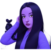 black haired girl portrait sticker
