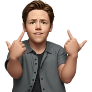 boy making middle finger gesture sticker