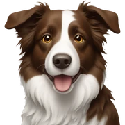 Brown and white border collie sticker