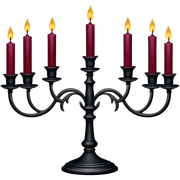 Gothic Black candelabra with burgundy candles sticker