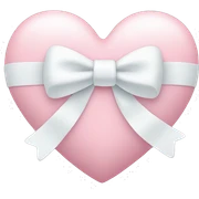 Pastel pink heart with white bow sticker
