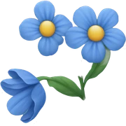 blue flower sticker