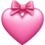 pink heart with bow sticker