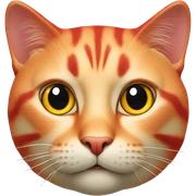 Cat Face red realistic, bright red 3D sticker