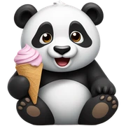 Panda eating ice cream sticker
