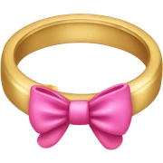 Little gold ring with a pink bow sticker