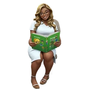 smiling girl reading outdoors sticker