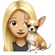 Chihuahua with blonde girl sticker