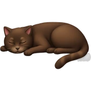 sleeping deep brown cat sticker