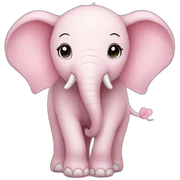 Cute pale pink Elephant sticker