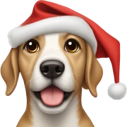 Dog with Christmas hat sticker