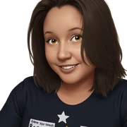 smiling girl with star shirt sticker