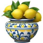 Deruta vase with lemons sticker