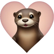 Otter heart sticker