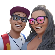 happy couple at the fair sticker