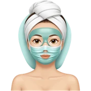 Lady with face mask spa beauty full face relaxing sticker