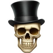 skull top hat sticker