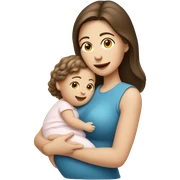 Pale brunette women holding baby sticker