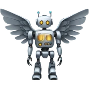 robot with wings sticker