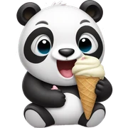 Panda eating ice cream sticker