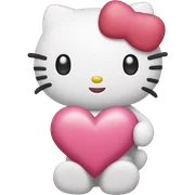 hello kitty with heart sticker